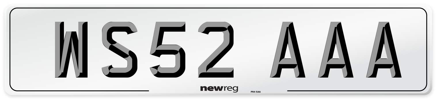 WS52 AAA Number Plate from New Reg